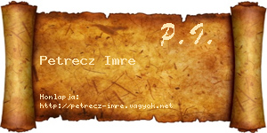 Petrecz Imre névjegykártya