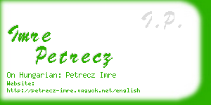 imre petrecz business card